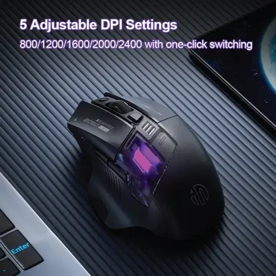 Inphic A9 Explorer V2 Wireless & Bluetooth Gaming Mouse