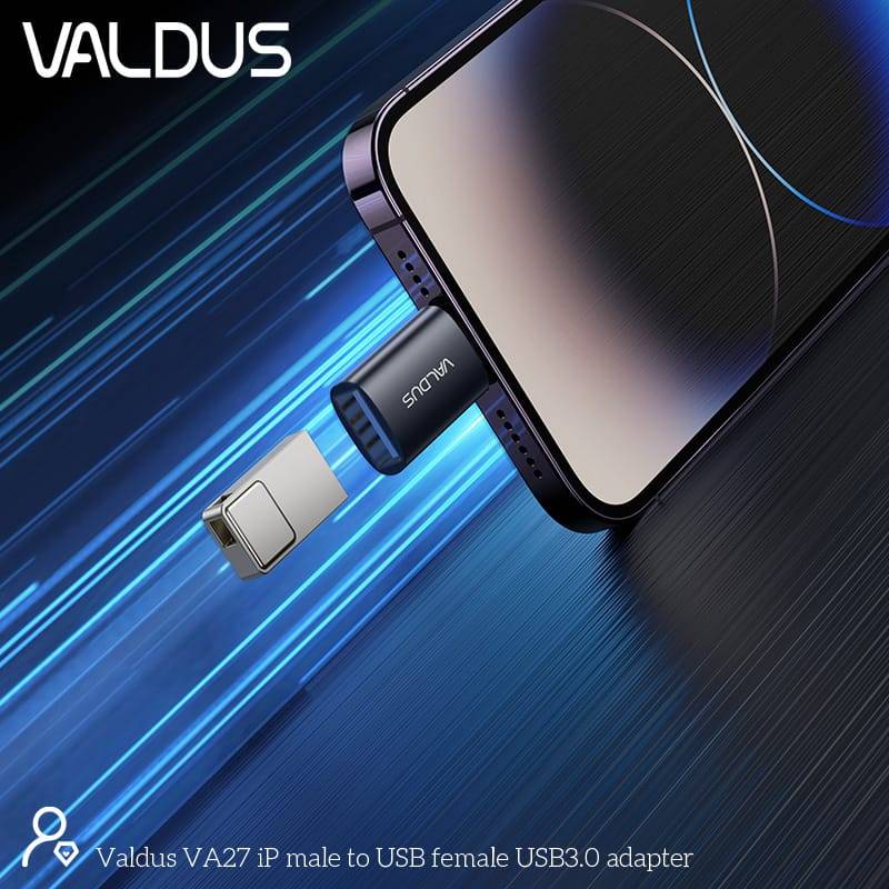 Valdus VA27 Lightning to USB Type-A OTG Converter Adapter