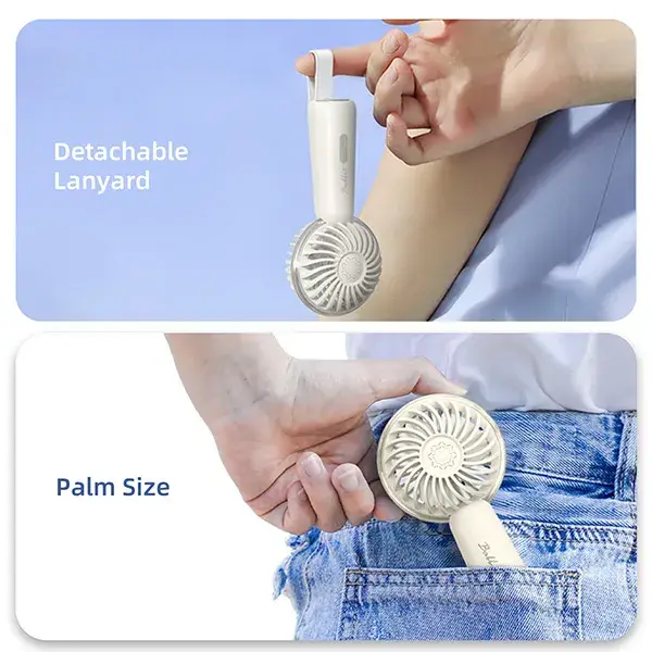 Vyvylabs Babbit VKL01-WH Handheld Fan 2000mAh Portable Rechargeable Mini Fan