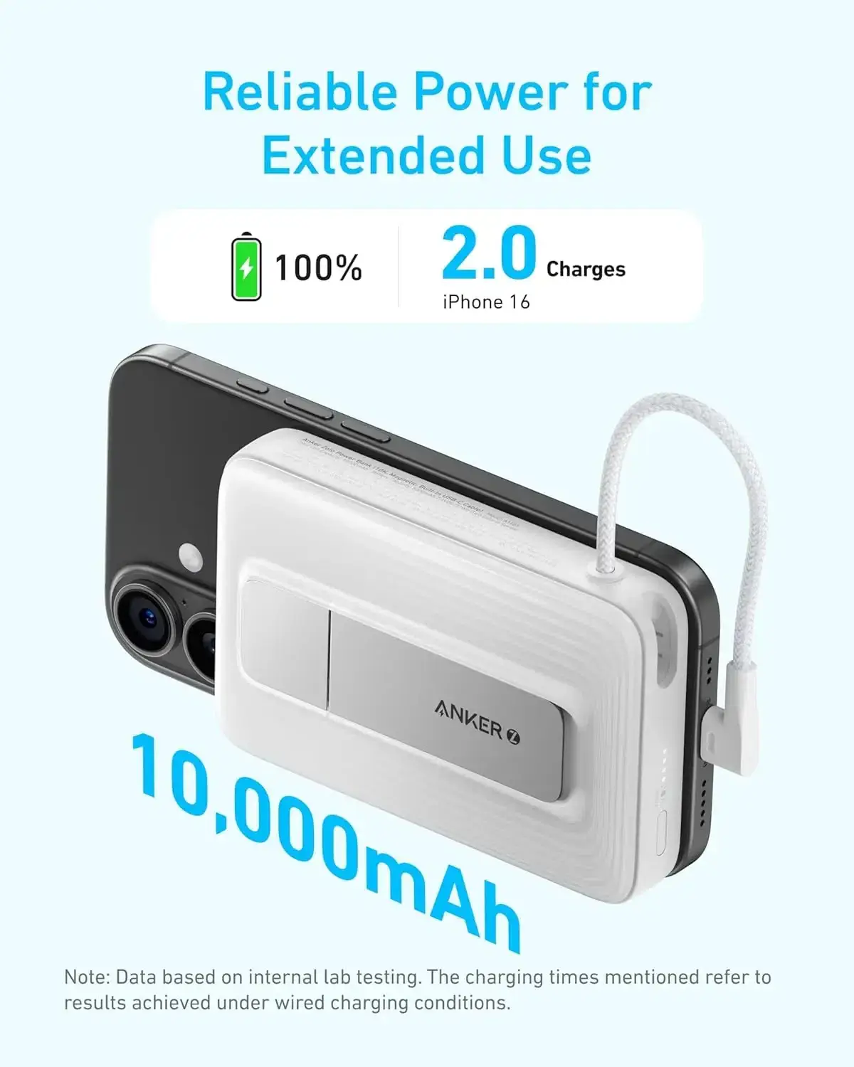 Anker Zolo A1685 10,000mAh 30W Magnetic Power Bank with USB-C Cable