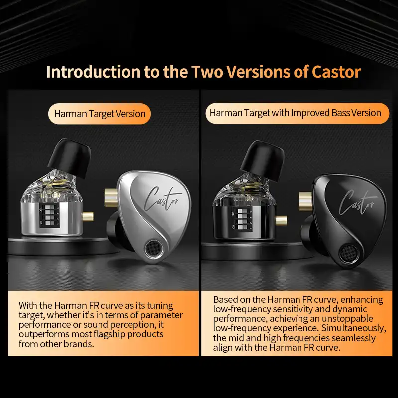 KZ Castor Dual-Driver Adjustable Tuning In-Ear Monitors