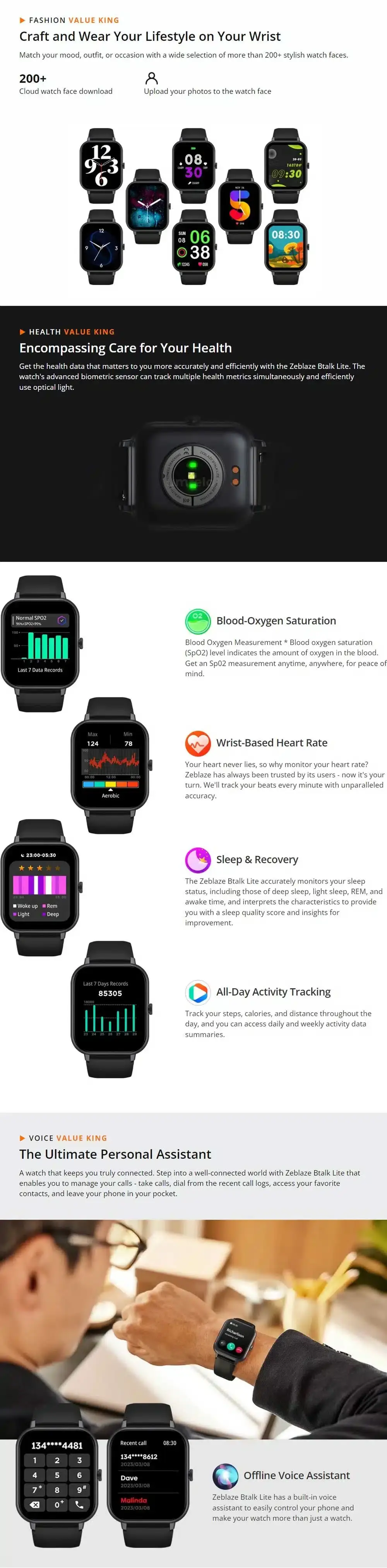Zeblaze Btalk Lite Bluetooth Calling Smart watch
