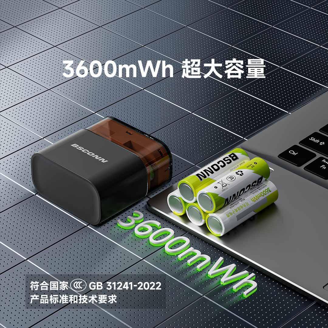 Xiaomi Bsconn AA Rechargeable Batteries with Charger Case