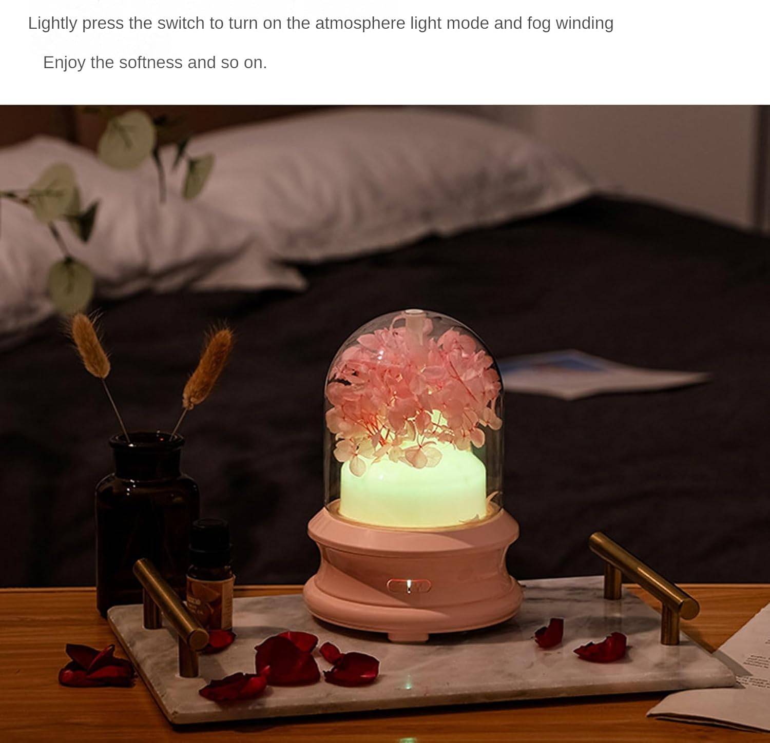 Ultrasonic USB Aroma Diffuser & Air Humidifier with Decorative Flower Design