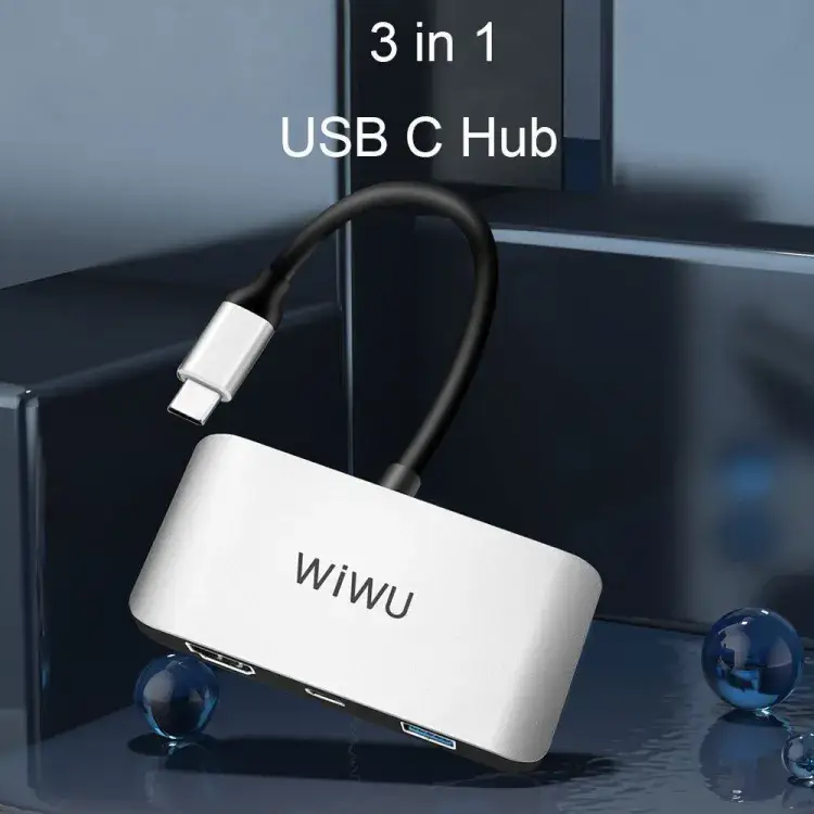 WIWU Alpha C2H 3-in-1 USB-C to HDMI and USB Adapter