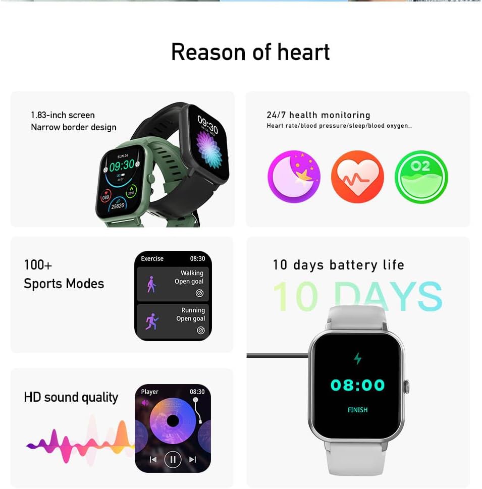 AWEI H25 Smart Watch with Fitness Tracking and Health Monitoring Features