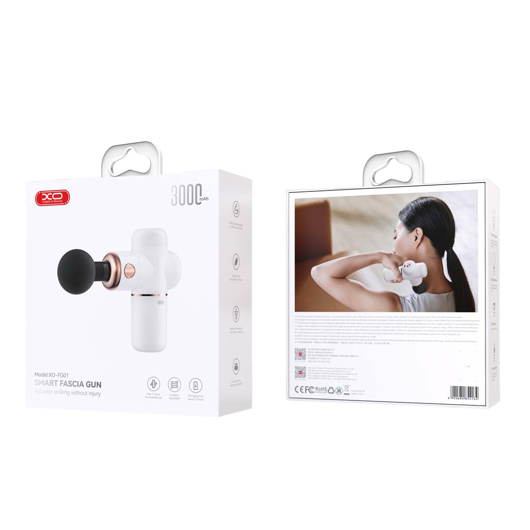 XO-FG01 Smart Fascia Massage Gun with 4 Interchangeable Heads