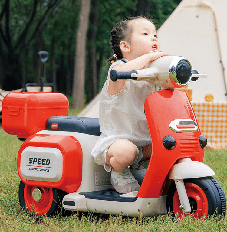 Rechargeable Electric Toy Bike for Kids (Ages 3-8) with Battery-Powered Motor