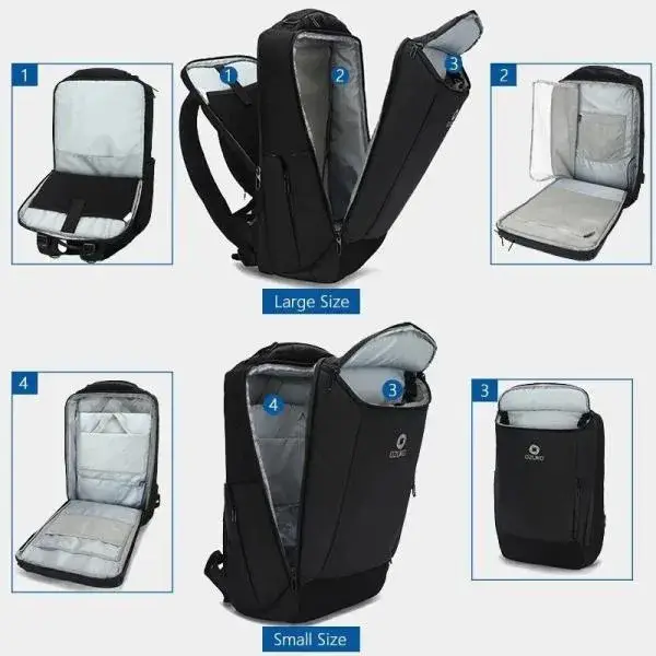 OZUKO 9060L Laptop Backpack Multifunction Large-Capacity Waterproof Business Travel Bag with USB Charging Port