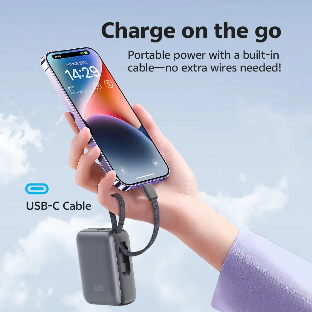 QCY PB10C 10000mAh 35W PD Fast Charging Compact Power Bank