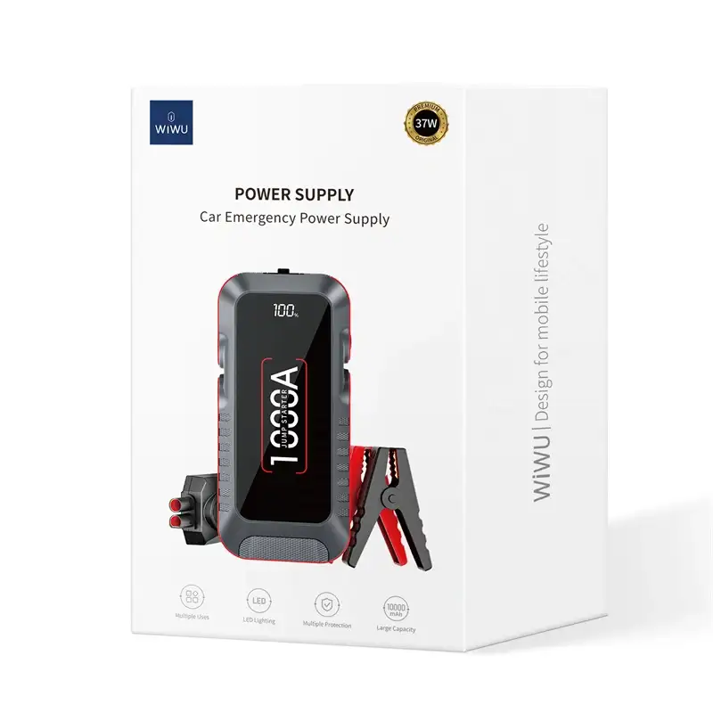 WiWU WI-JS001 1000A 12V Car Jump Starter with Power Inverter & Dual USB Ports