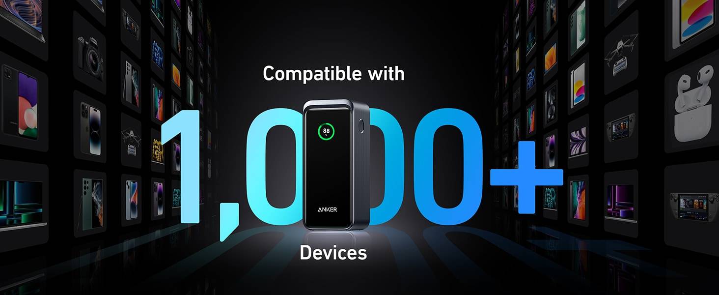Anker Prime A1336 200W 20000mAh Power Bank with Multi-Device Fast Charging and Digital Display