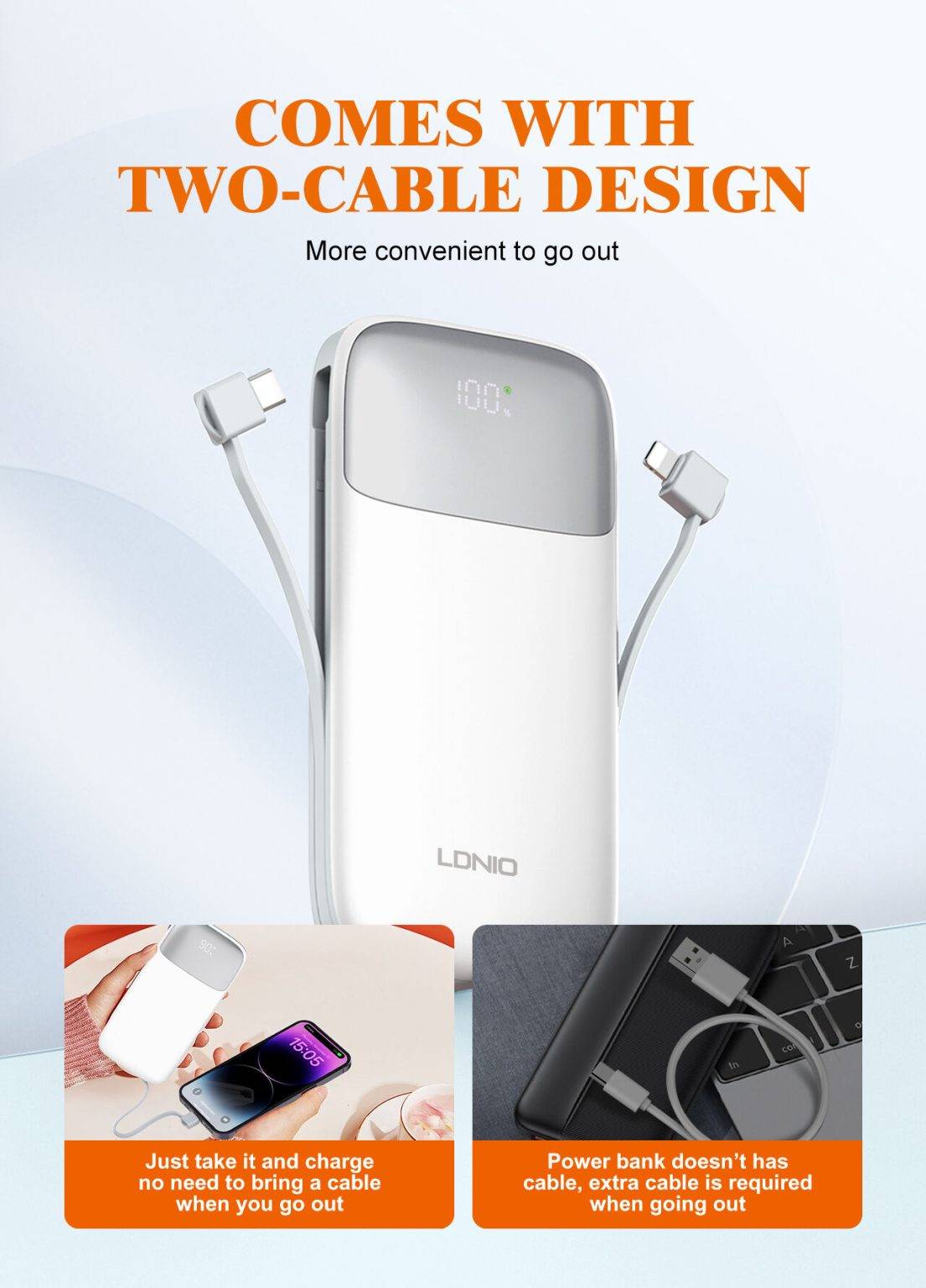 LDNIO PQ19 10000mAh 22.5W Fast Charging Power Bank