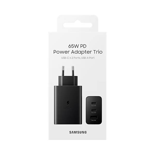 Samsung EP-T6530 65W PD Power Adapter Trio with USB-A & Dual USB-C Ports