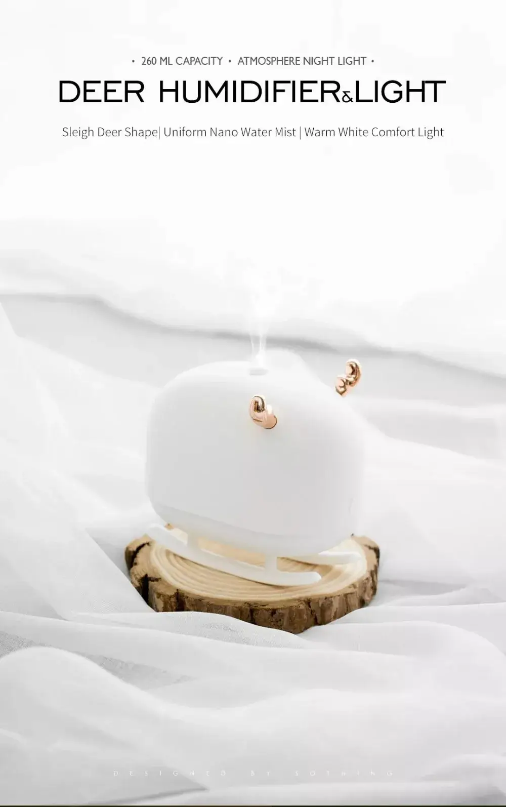 Xiaomi Mijia SOTHING DSHJ-H-009 260ml Deer-Shaped Ultrasonic Humidifier