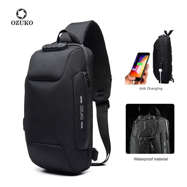 Ozuko 9223 Anti-Theft USB Crossbody Bag with External Charging Port