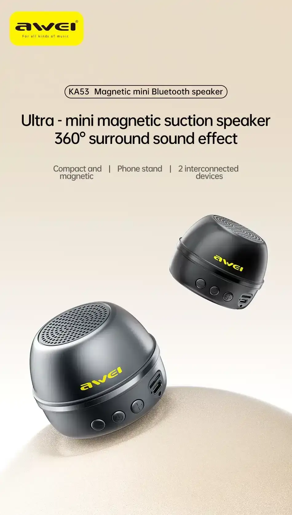 Awei KA53 Magnetic Mini Wireless Speaker