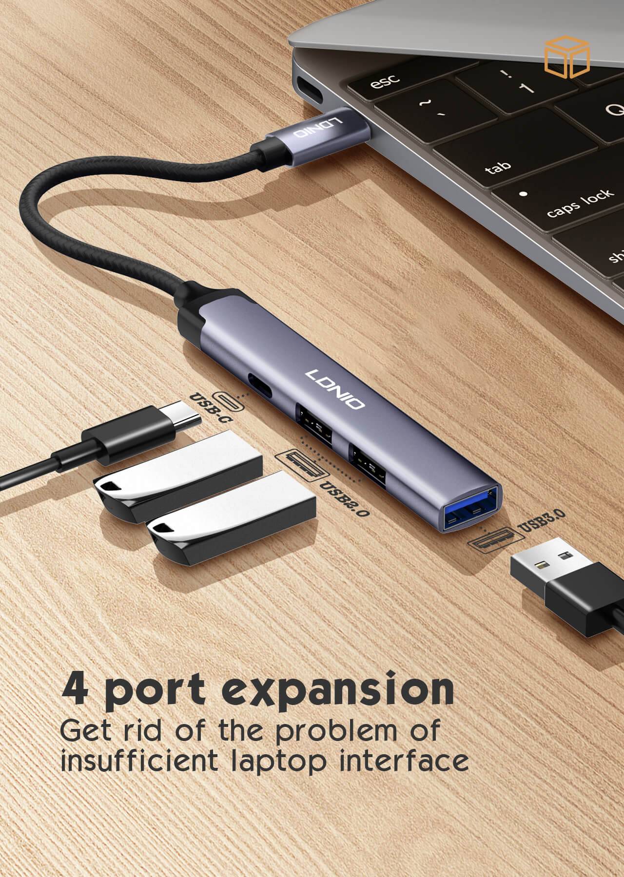 LDNIO DS-34C 4-in-1 USB-C Docking Station
