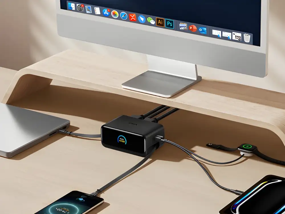 Anker Nano A91C8 100W 7-in-1 Desktop Charger with Retractable USB-C Cable