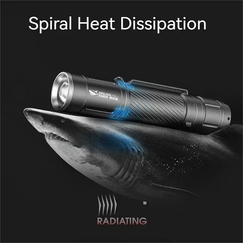Smiling Shark SD7115 Ultra-Bright Rechargeable LED Flashlight Long Range & High-Power Beam