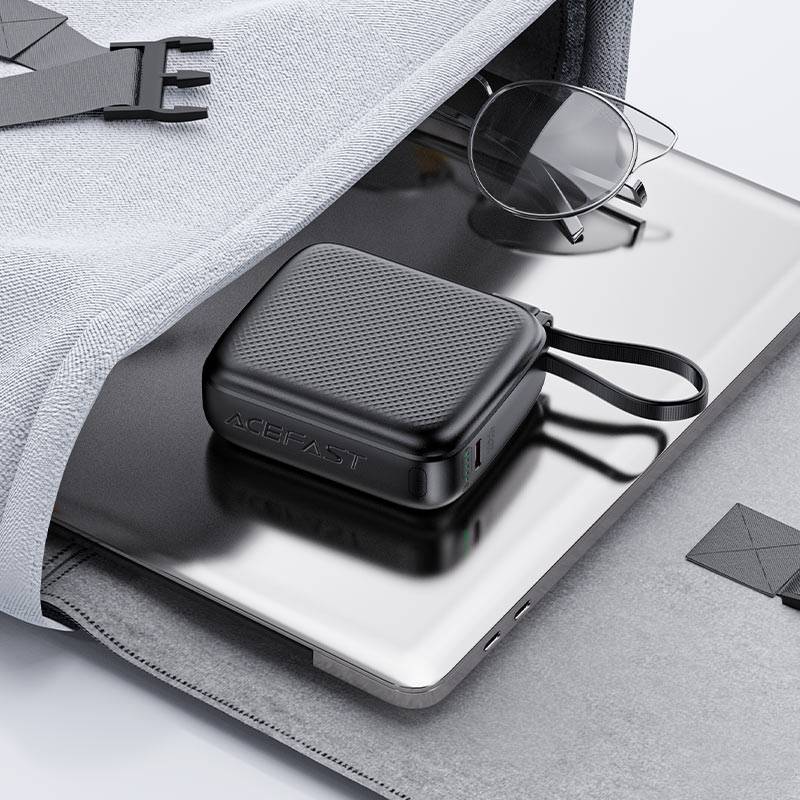 AceFast M15 10000mAh Power Bank with 20W PD Fast Charging & Built-In Cable
