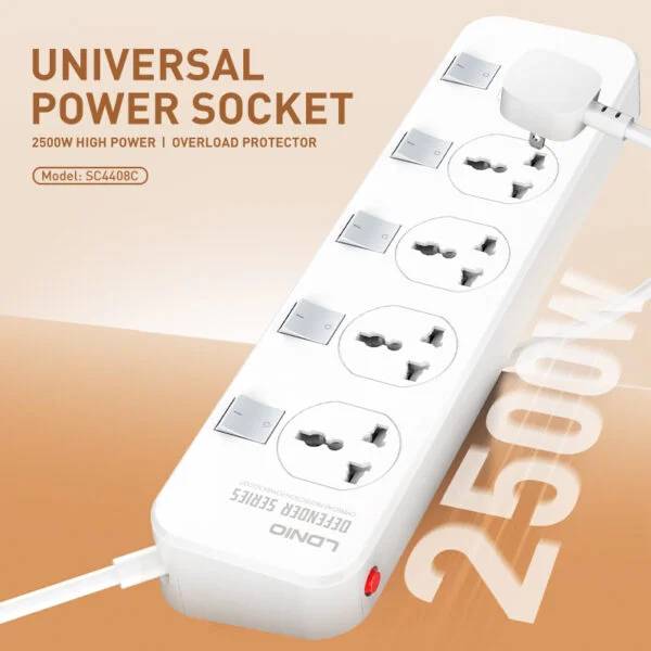 LDNIO SC4408C 4-Outlet AC + 4-USB Extension Power Socket Strip