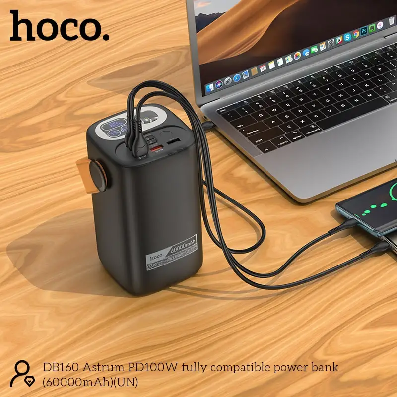 Hoco DB160 100W PD Fast Charging 60000mAh Power Bank