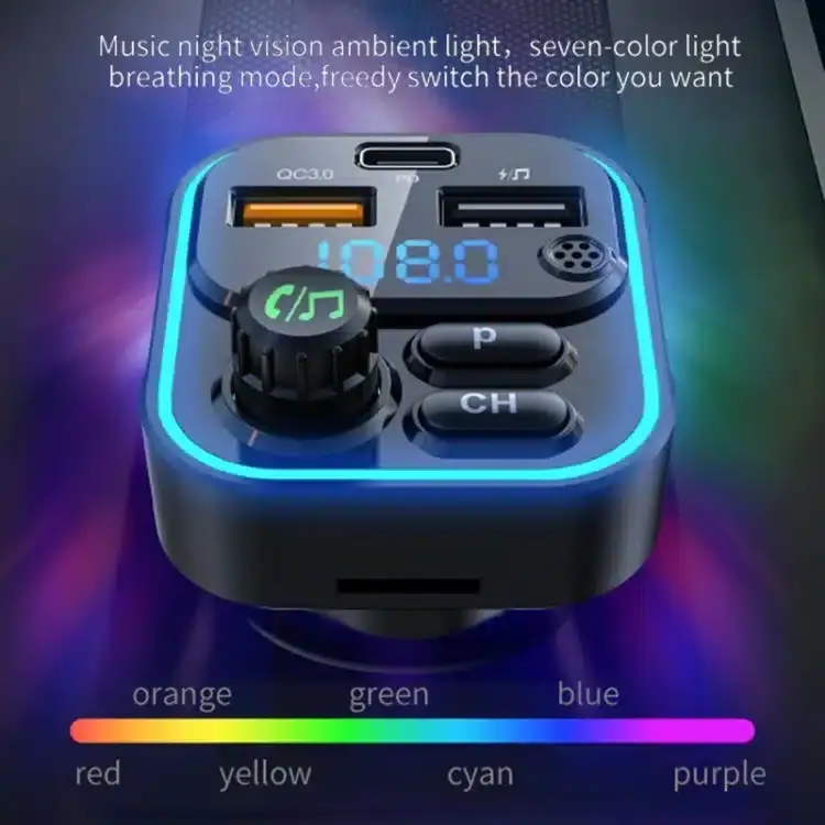 WEKOME WP-C52 Pop Digital Series MP3 Wireless Fast Charging Bluetooth Car Charger
