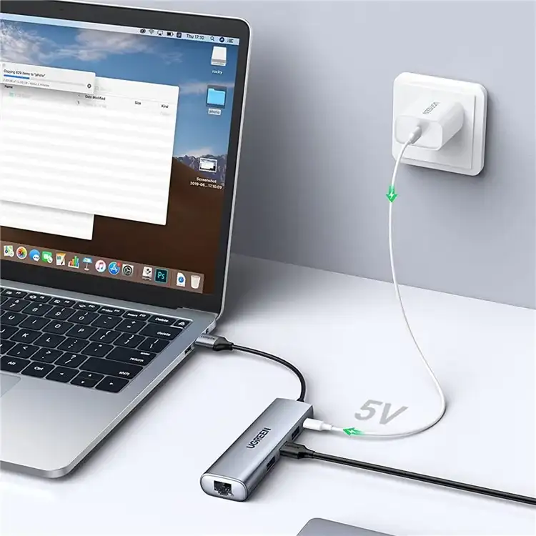 UGREEN CM475 5-in-1 USB Hub with 3 USB 3.0 Ports, RJ45 5V Power Port 20915
