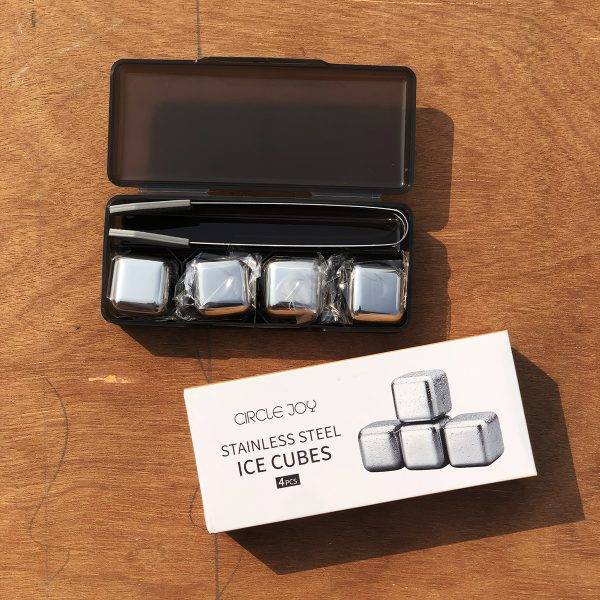 Circle Joy Premium Stainless Steel Reusable Ice Cubes 4pc