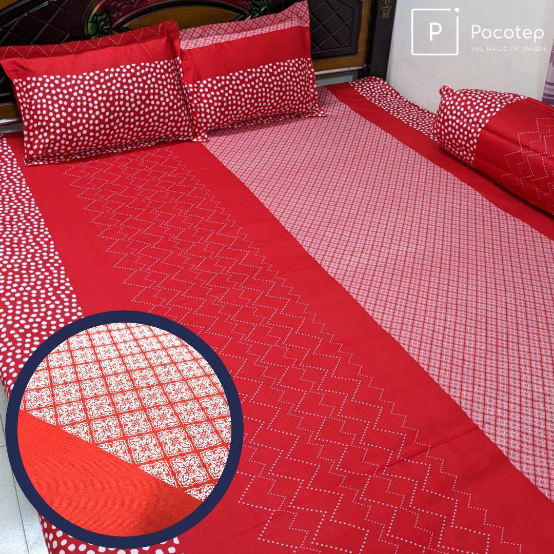 100% Twill Cotton Red Color  (৩ পিসের সেট) 