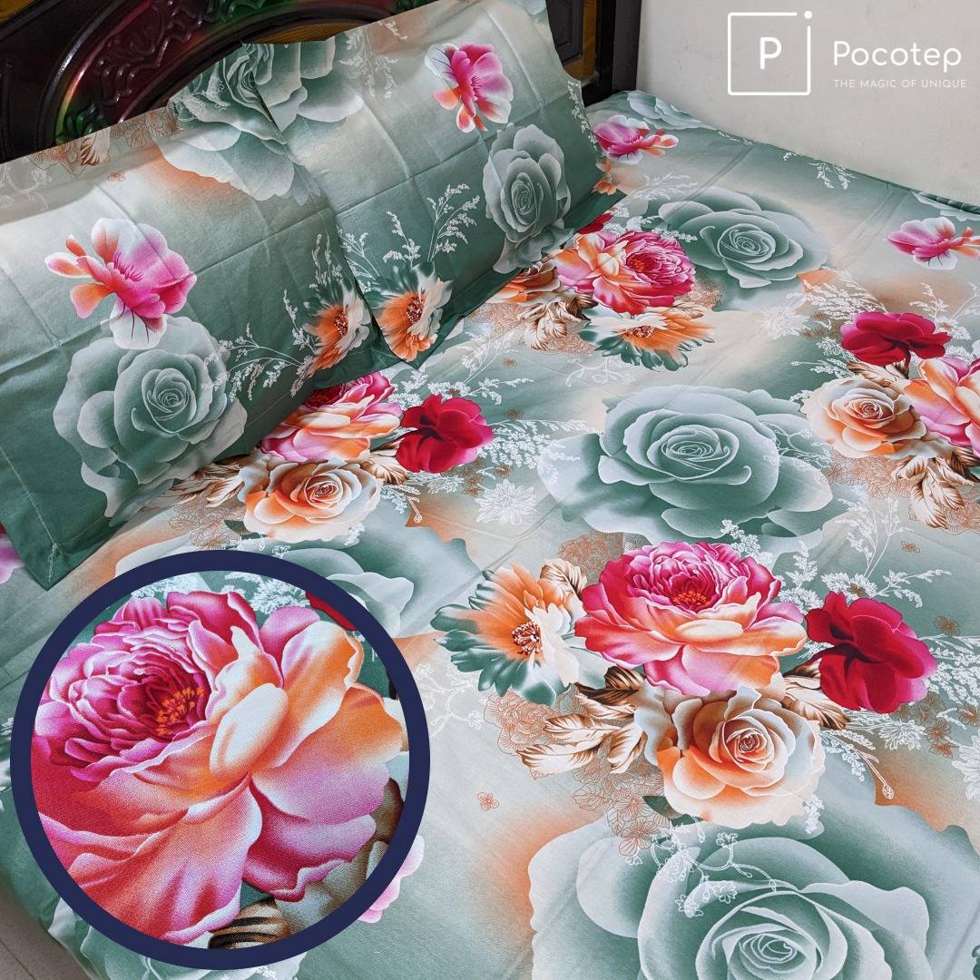 100% Twill Cotton Rose  (৩ পিসের সেট)