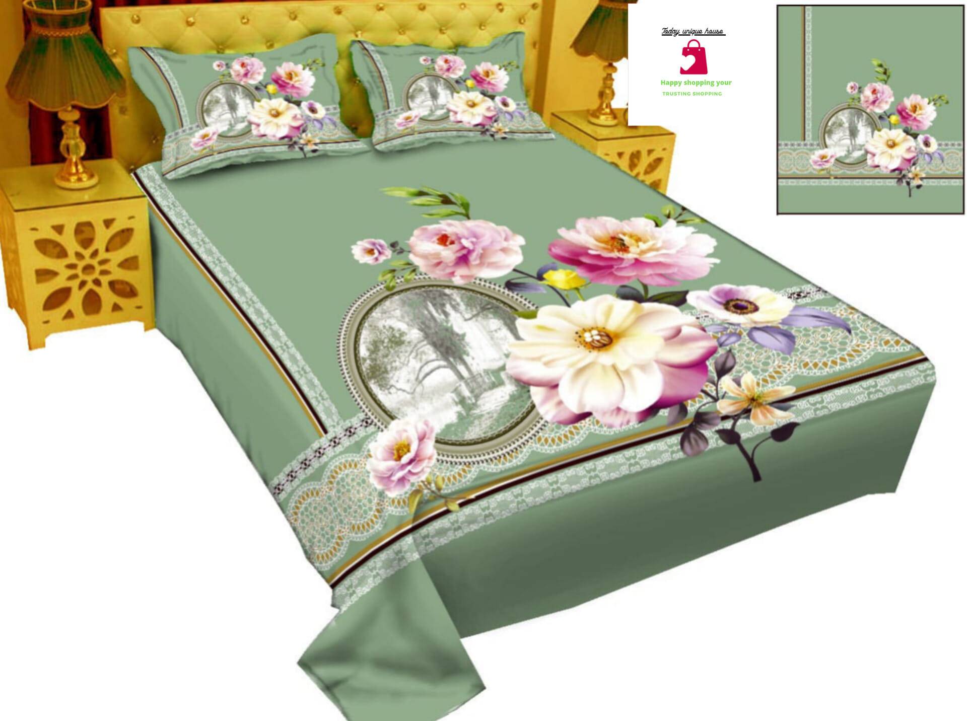 NEW DESIGN BEDSHEET lite  (৩ পিসের সেট)