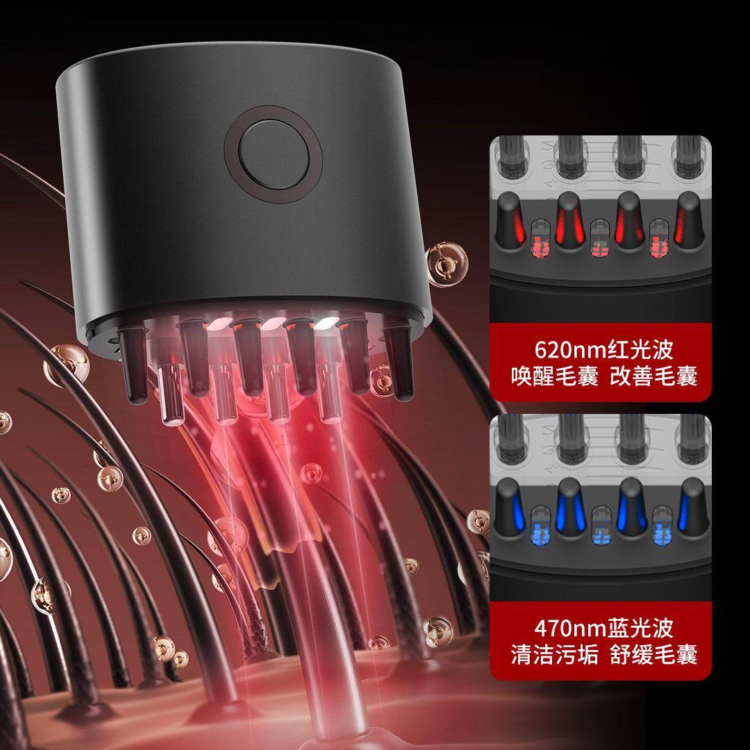 DOCO LAB Scalp Massage Liquid Guide Comb Red & Blue Light Therapy Hair Care Comb