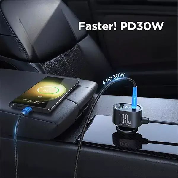 Joyroom JR-CCL01 139W 7-in-1 Car Charger with Cigarette Lighter Splitter and Fast Charging Ports