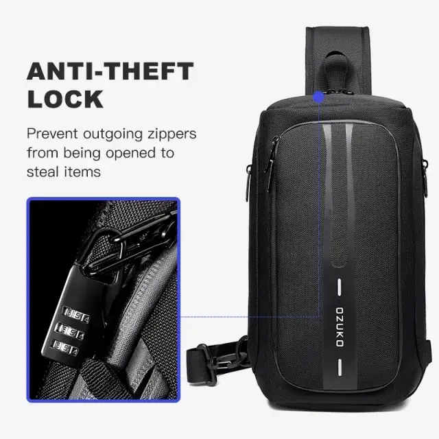 Ozuko 9315 Men's Mini Crossbody Shoulder Bag Compact Anti-Theft Travel Messenger