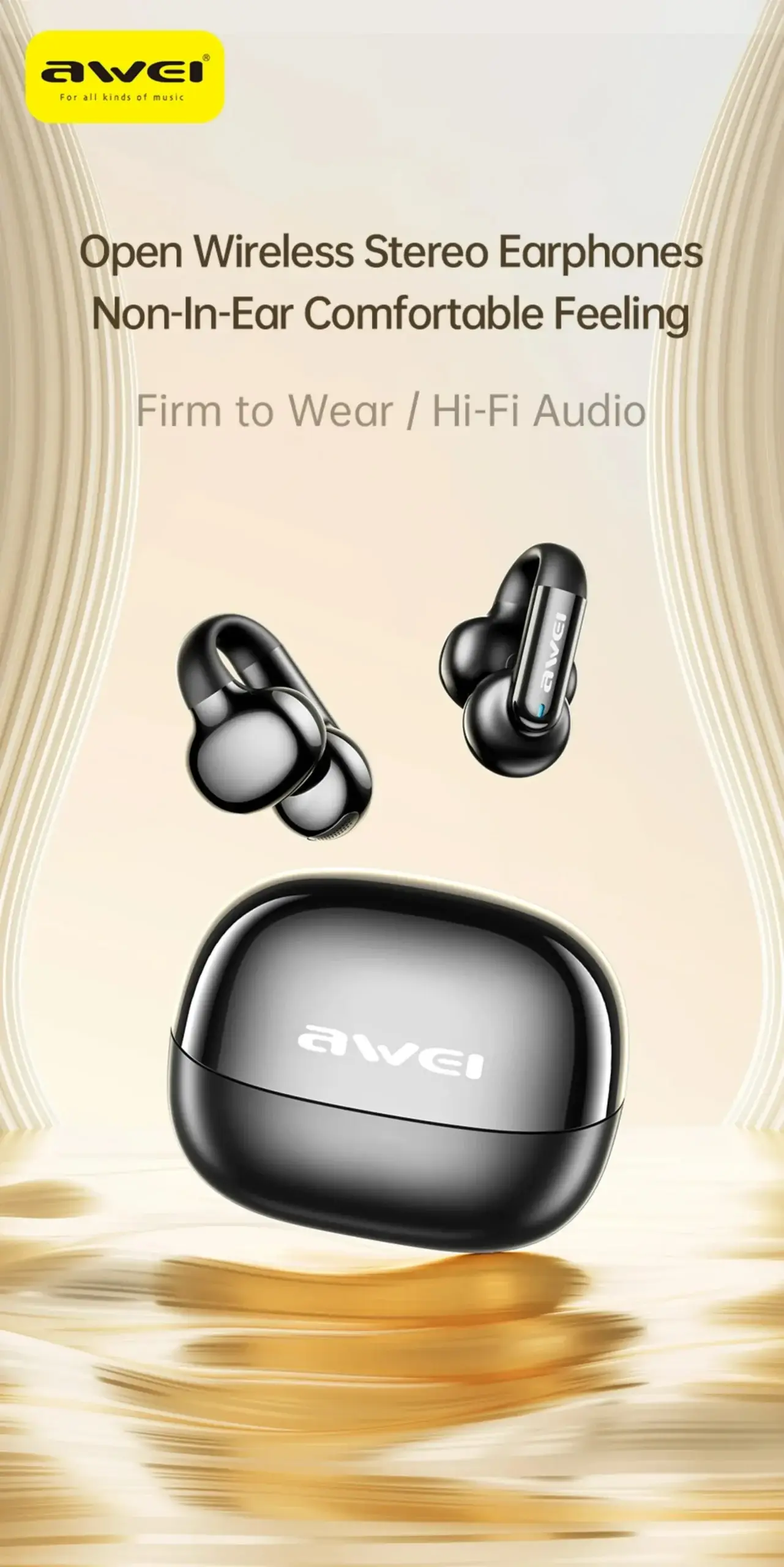 AWEI TZ30 Open-Ear Clip Bluetooth Headset