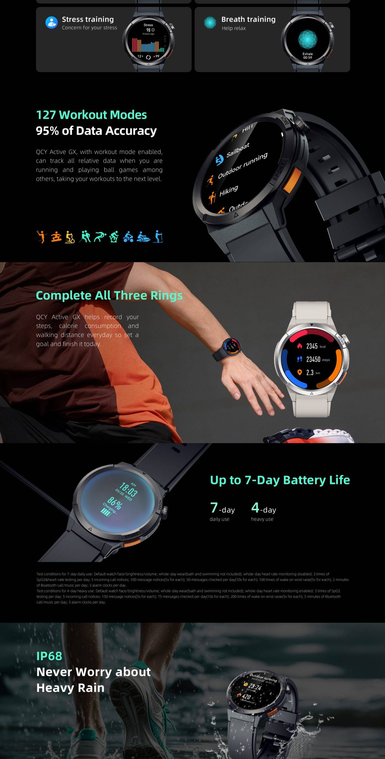 QCY Active GX Smartwatch AMOLED Display Bluetooth Calling and Fitness Tracking