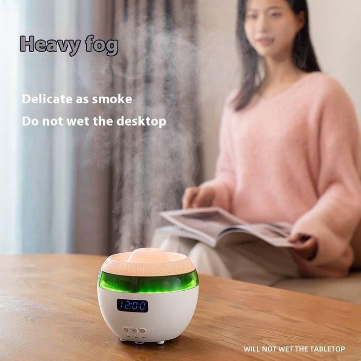 V37 Clock Humidifier with Colorful LED Light Multifunctional Air Humidifier & Digital Clock for Bedroom or Office