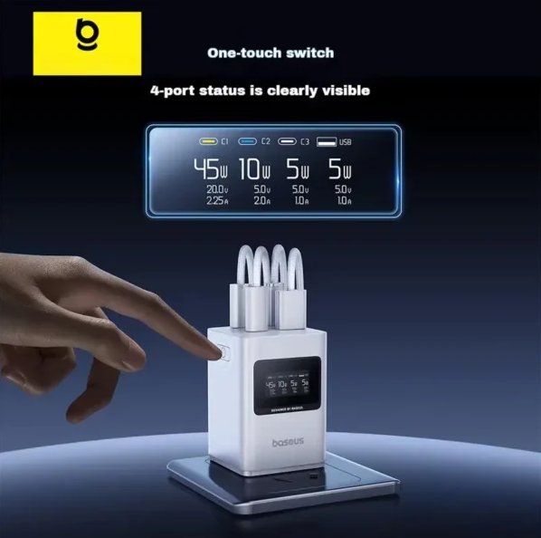 Baseus 65W Super GaN Fast Charger with Smart Digital Display