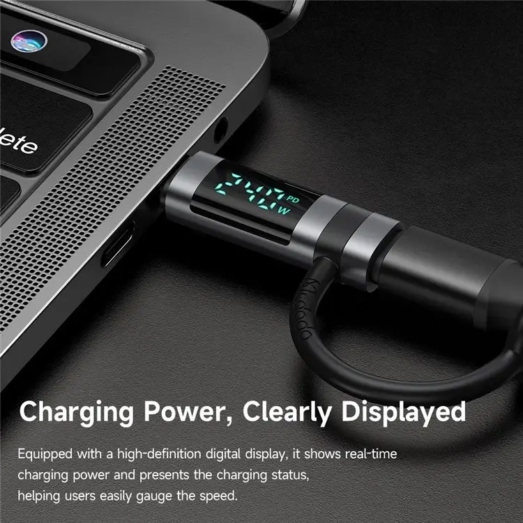 McDodo OT-2620 MDD USB-C to USB-C Adapter 240W PD Fast Charging Mini Converter with Digital Power Display