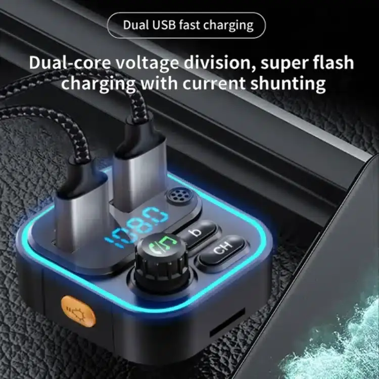 WEKOME WP-C52 Pop Digital Series MP3 Wireless Fast Charging Bluetooth Car Charger