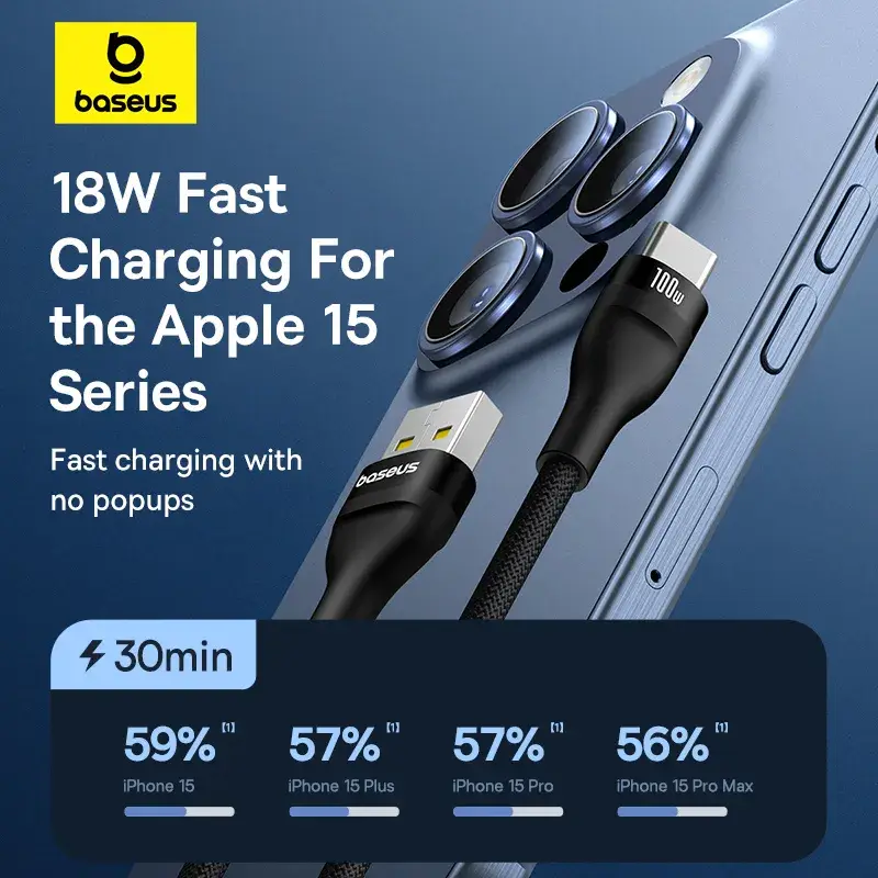 Baseus Flash 2 100W USB-A to USB-C Charging Cable 2M