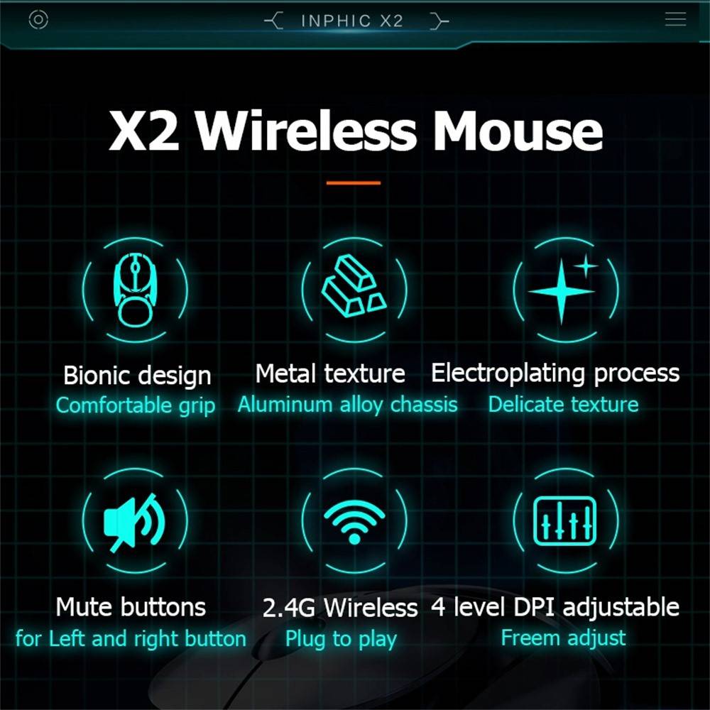 Inphic X2 Tri-Mode Bluetooth Wireless Mouse