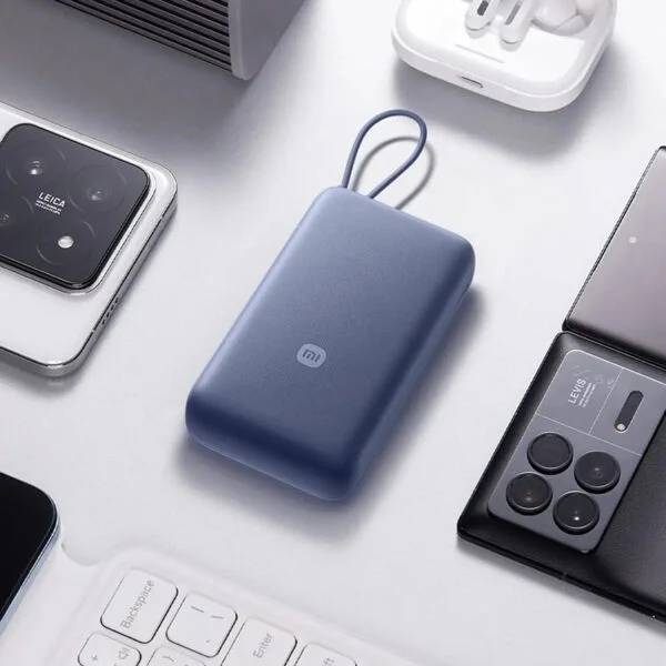 Xiaomi 20,000mAh 33W Fast Charging Power Bank with Built-in Cable