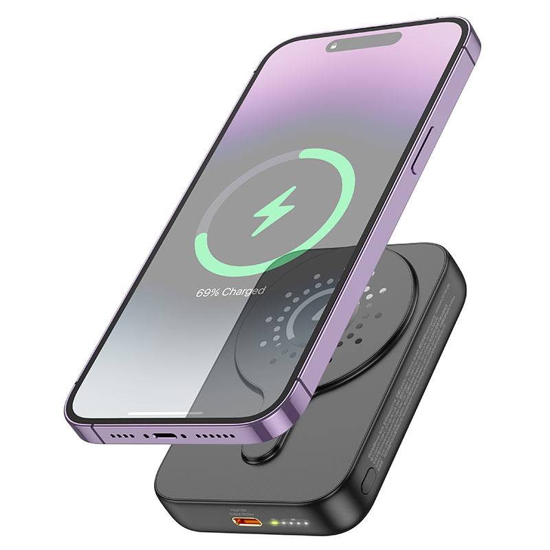 Hoco J117A 10000mAh MagSafe Magnetic Wireless Power Bank with Fast Charging