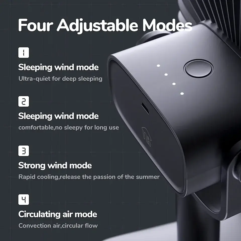 JISULIFE F7B Desk Clip-on Fan 4000mAh Battery