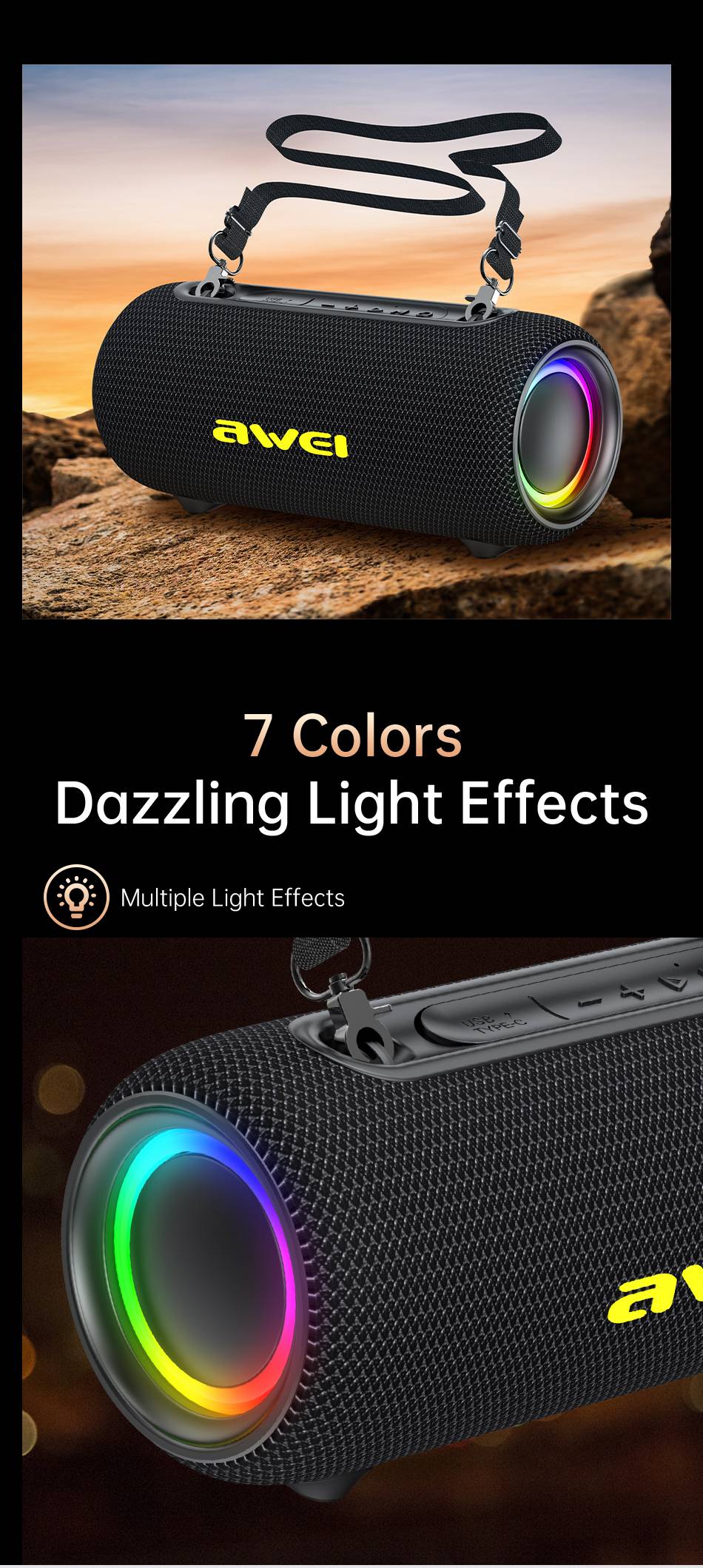 Awei Y1000 Stereo Sound Wireless Bluetooth Speaker
