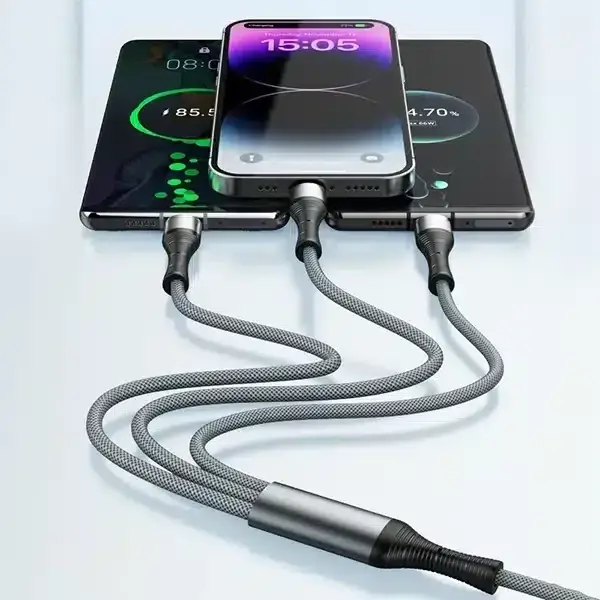 LDNIO LC94C 100W 3-in-1 Fast Charging Cable Type-C to iPhone/Type-C/Micro USB 1.2M