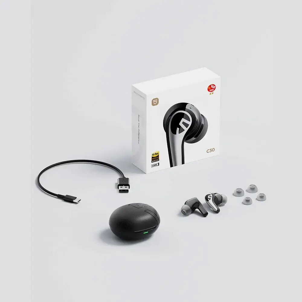SOUNDPEATS C30 Hi-Res LDAC Hybrid ANC True Wireless Earbuds